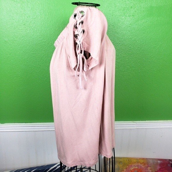 American Eagle Outfitters Soft Off The Shoulders Lace Tie Shirt Size Large - Picture 9 of 9